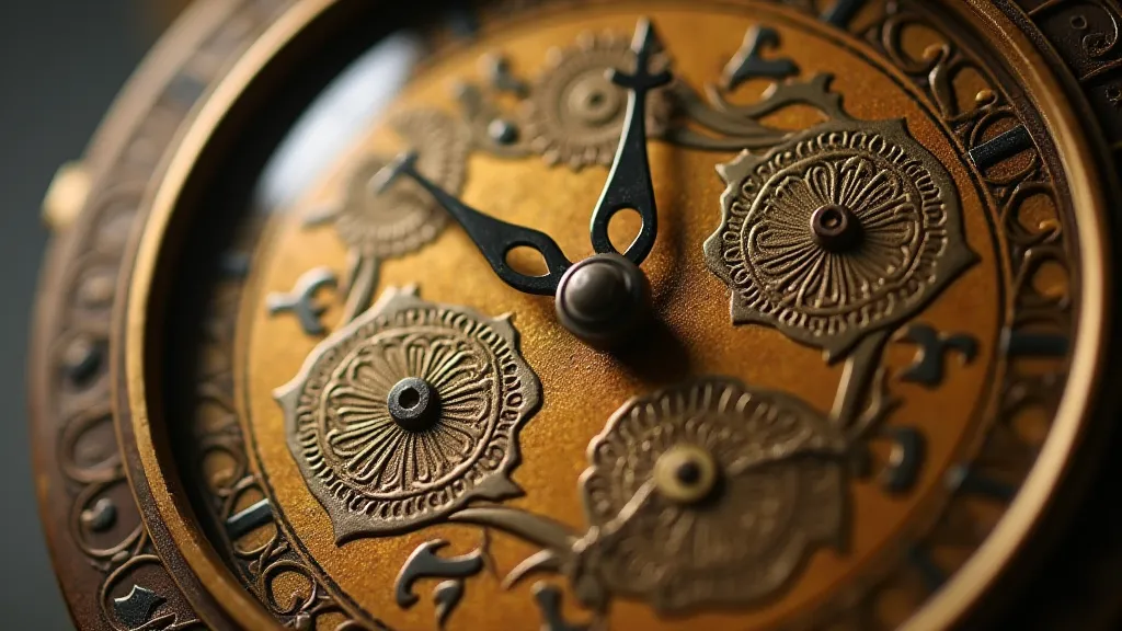 Engraved brass clock dial