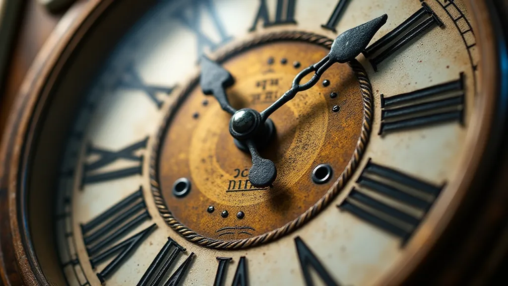 Enamel clock dial detail