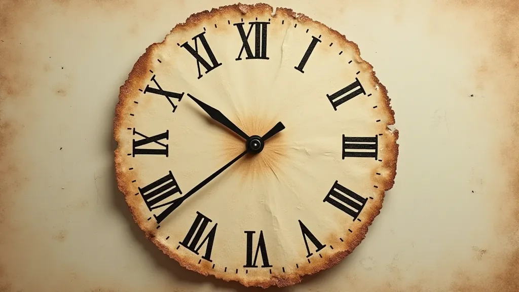 Aging paper clock dial