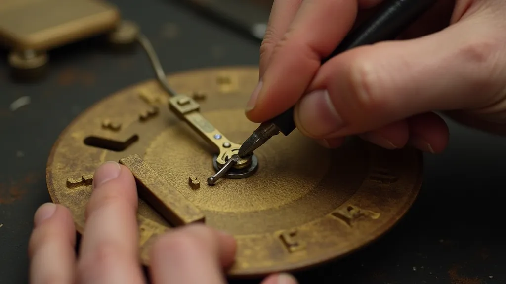 Soldering a broken clock hand