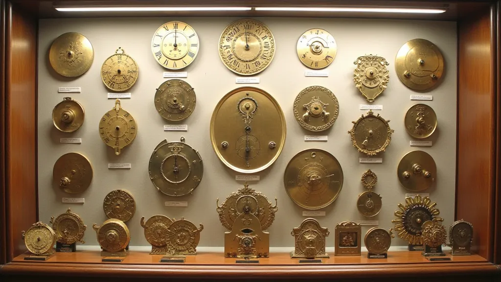 Display of different clock movement designs