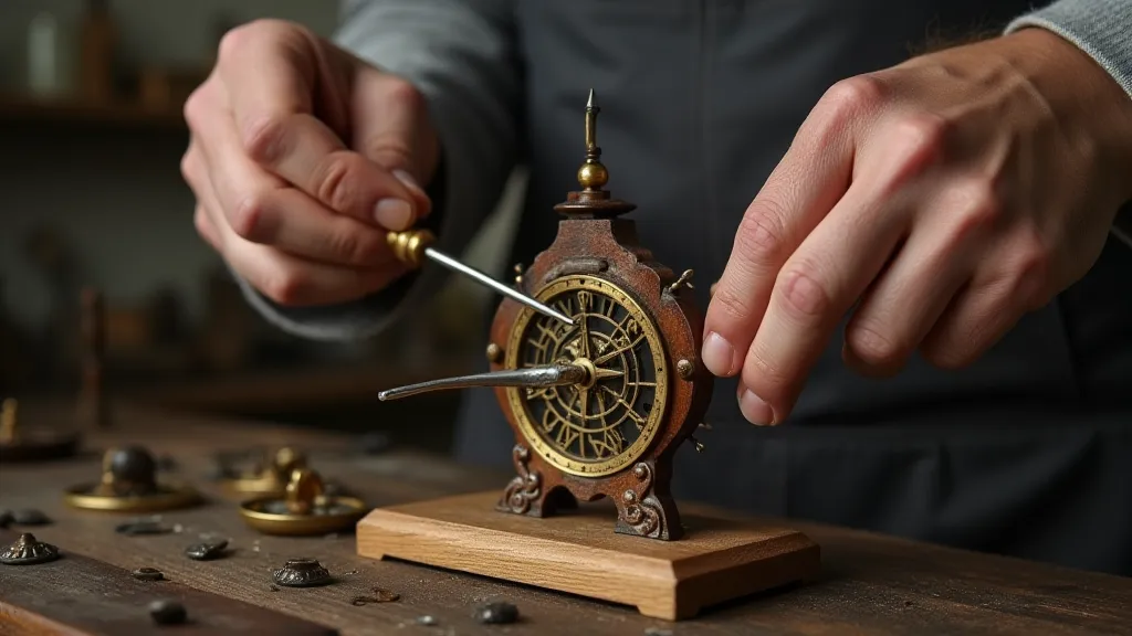 Craftsman inspecting clock