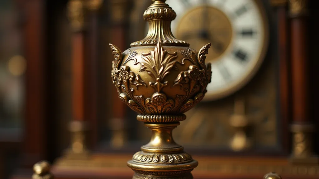 Gilded bronze finial on a clock