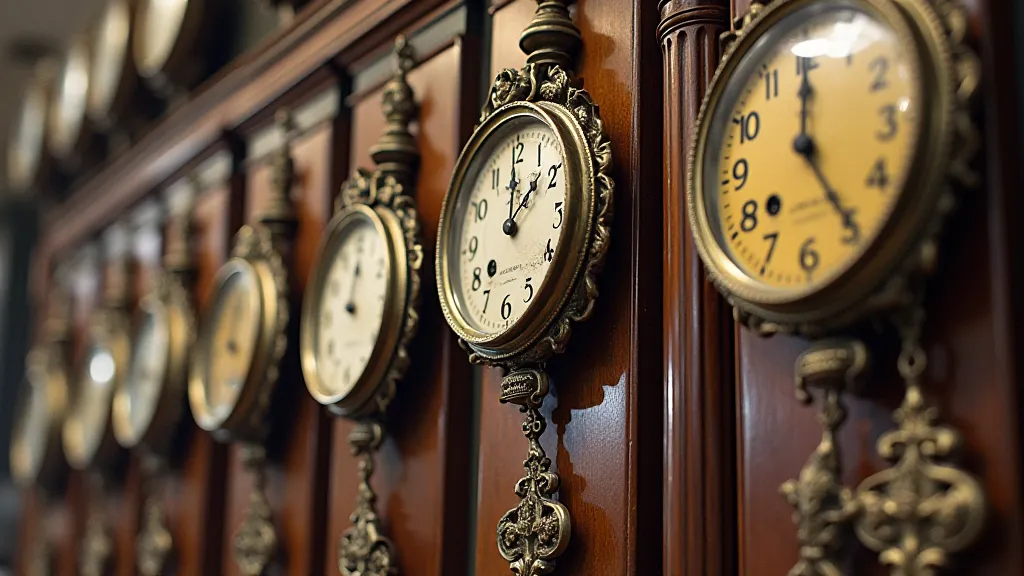 Variety of antique clock pendulums