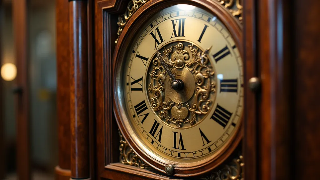 A restored antique grandfather clock.