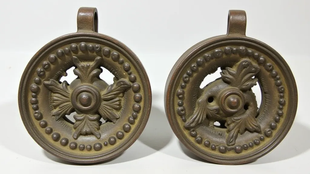 Antique sector clock weights