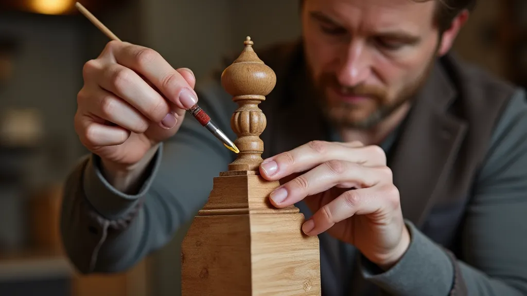 Waxing a clock finial